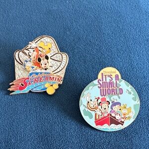 Disney Parks Attraction Pins Lot – It’s a Small World & California Screamin